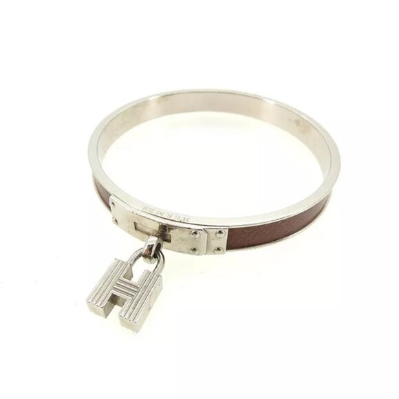 Hermes Jewelry - Hermes Bangle Bracelet Brown Silver Woman Authentic Used Y5321